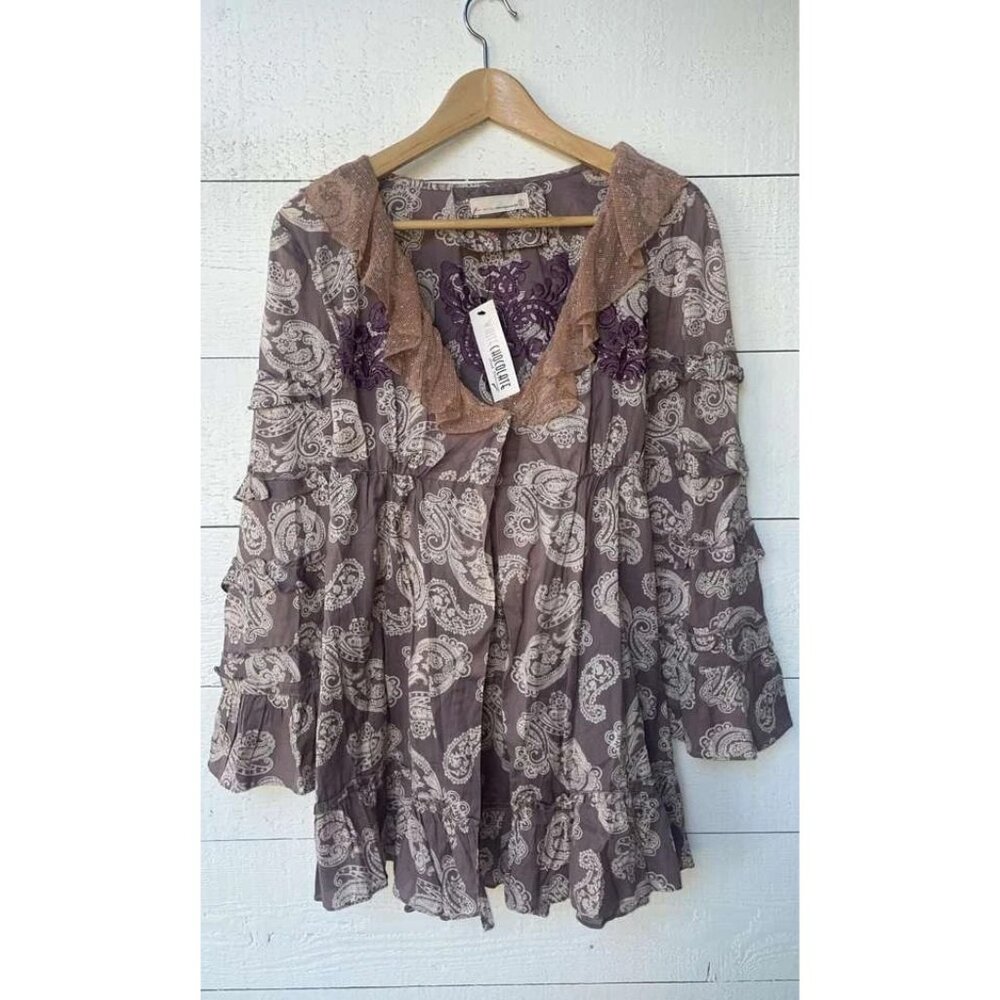 Odd Molly Anthropologie Paisely Printed Top M